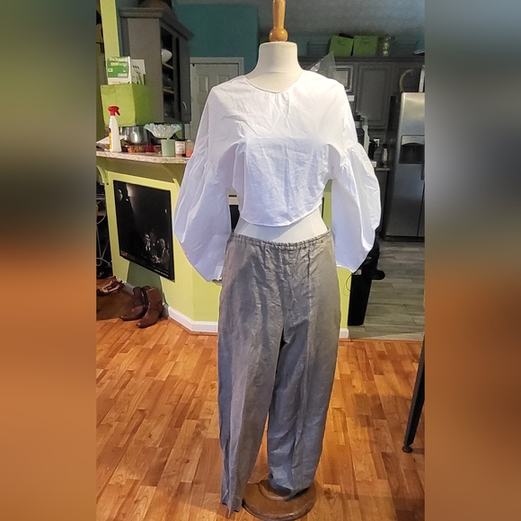 Ultra Chic Zara Crop Top with Puff Sleeves - Picture 5 of 6